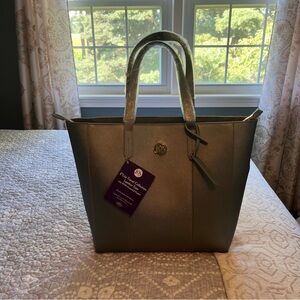 Joy Mangano  dark silver Travel Tote Bag, NWT